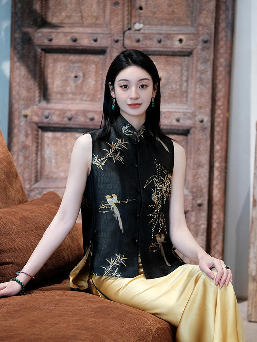 廷前观棠 | 竹烟波月马甲 商品图0