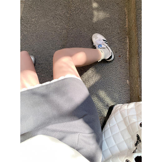 <曾小咸推荐>现货秒杀！最后一波 ！下摆蕾丝边灰色半身裙 日常119.99 立减60 秒杀59.99！假两件米白色衬衫秒杀79.99！！ 商品图3