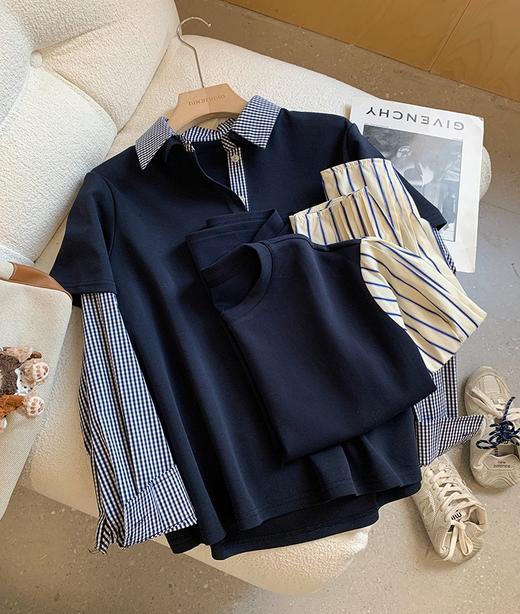 小众品牌假两件POLO英伦风百搭T衫 商品图13