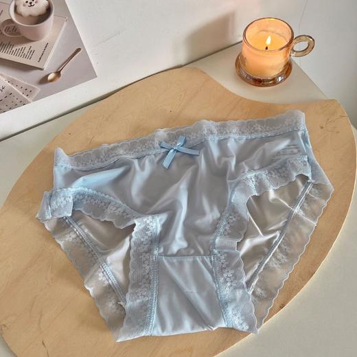 【3条装❗超薄奶油色系内裤】裸感轻盈自在呼吸，裆部采用100%的纯棉面料裤，夏季无痕女生中腰薄款蕾丝边三角裤QQ 商品图4