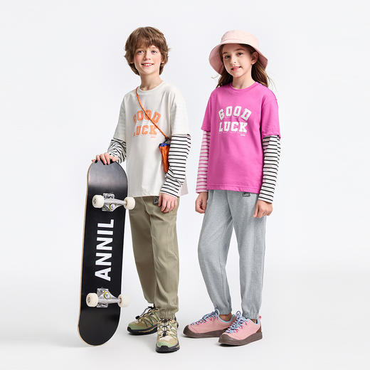 男女童全腰针织单裤春季新款安奈儿童装EM516164 商品图3