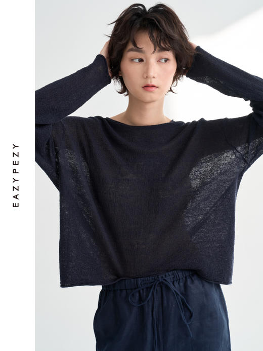 2025SS 有机亚麻宽松长袖针织衫 商品图2