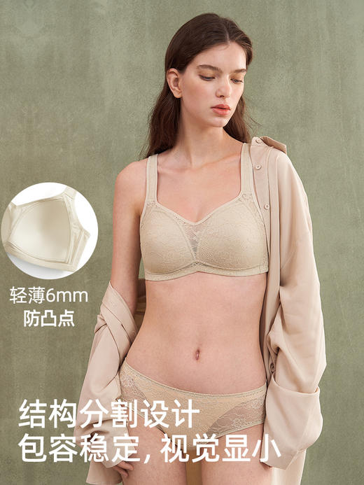 【妥妥杯】遐大胸显小文胸全罩杯防凸点薄款光面无痕无钢圈内衣女 商品图2