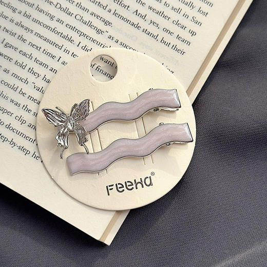 【高颜值韩系ins一字夹】yojane韩系侧边刘海发夹女，前额头饰夏天蝴蝶亮晶晶对夹BB夹一字夹QQ 商品图3