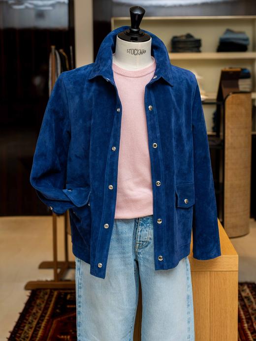 Fortela 宝蓝色麂皮衬衫夹克 商品图7