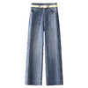 百媚生 复古直筒牛仔裤女高腰小个子宽松阔腿九分裤子52005 商品缩略图7