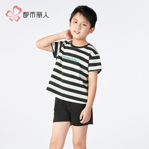 都市丽人亲情蜜语童装正价棉质短袖套装薄32支纯棉单面短袖类JHH9A6 商品图2