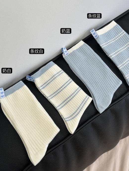 蓝白条纹袜4双（锁 商品图2
