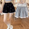 夏季【松紧腰蕾丝花边休闲裤】减龄蝴蝶结印花运动短裤 休闲阔腿热裤  商品缩略图0