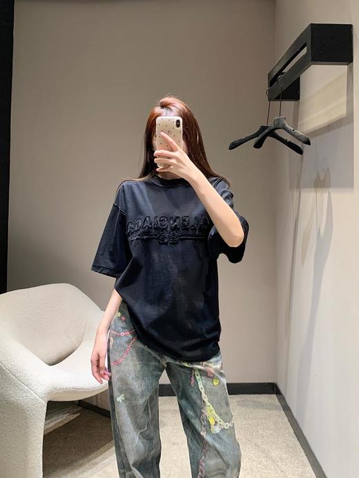 Balenciag*巴黎世家25Ss春夏新款重工炒色做旧字母T恤男女同款情侣系（DQJ） 商品图5