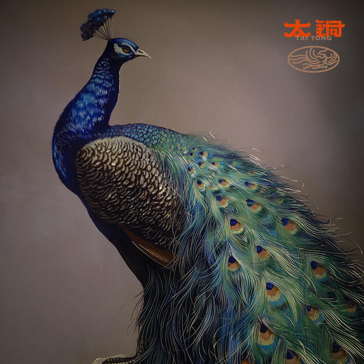 太铜 手工錾刻 铜雕画《吉祥孔雀》客厅玄关沙发背景墙装饰画 商品图3