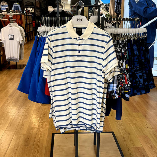 HE**Y HANSEN/海*汉*森 Newport 男士夏季纯棉条纹短袖POLO衫 商品图0