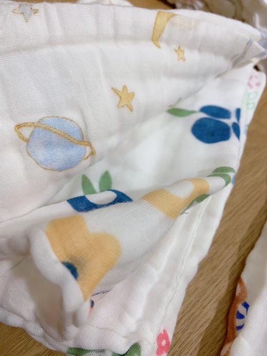 松植屋全棉纱布高密印花童巾洗脸洗澡巾长方巾3条组合装 商品图7