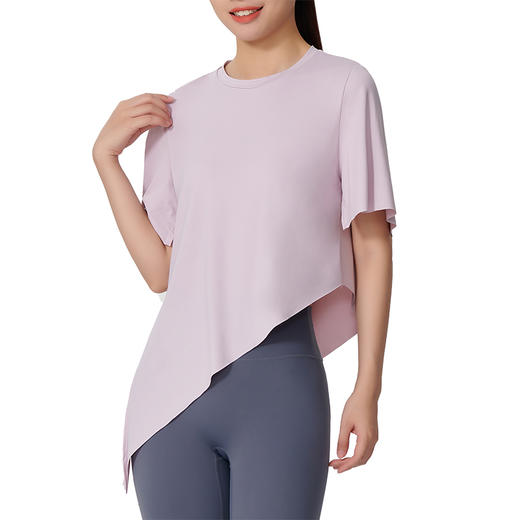 I'd爱帝轻运动凉感T恤侧摆打结瑜伽小蛮腰短袖上衣 商品图6
