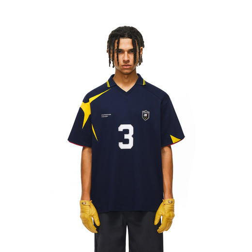 FDR官方店 撞色翻领速干短袖t恤男女夏季宽松情侣装运动上衣球衣 商品图2