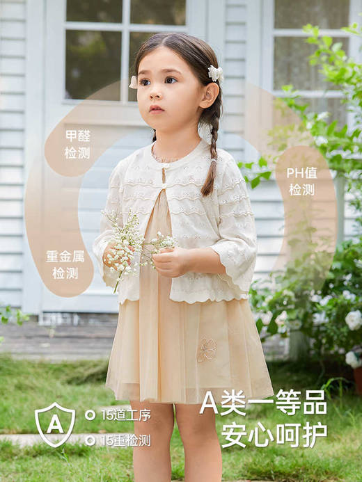 英氏儿童针织衫春夏季透气女童可爱搭配毛织开衫新款YRWWJ2R016A 商品图4