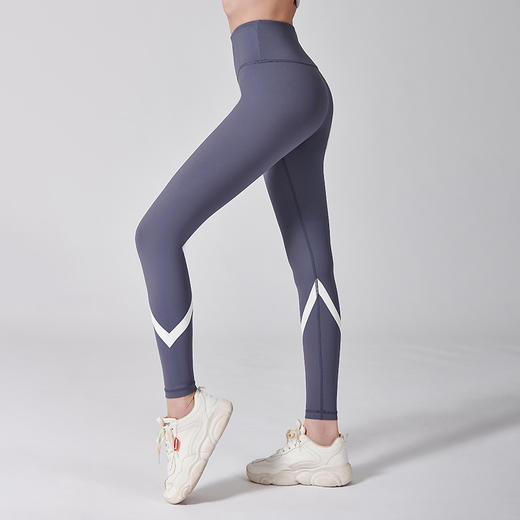 I'd爱帝时尚撞色高腰高弹蜜桃臀瑜伽裤塑形运动裤 商品图3