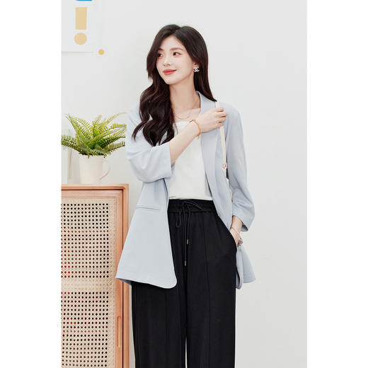 【经典款】【商场同款】诗凡黎蓝色职业感西装2025春新款西服外套39E4211621 商品图4
