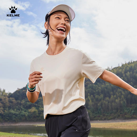 卡尔美2025新款城郊露营男女同款男式圆领T恤 商品图0