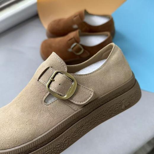 复古慵懒2025新款百搭厚底全包真皮增高勃肯鞋单鞋女款！ 商品图2