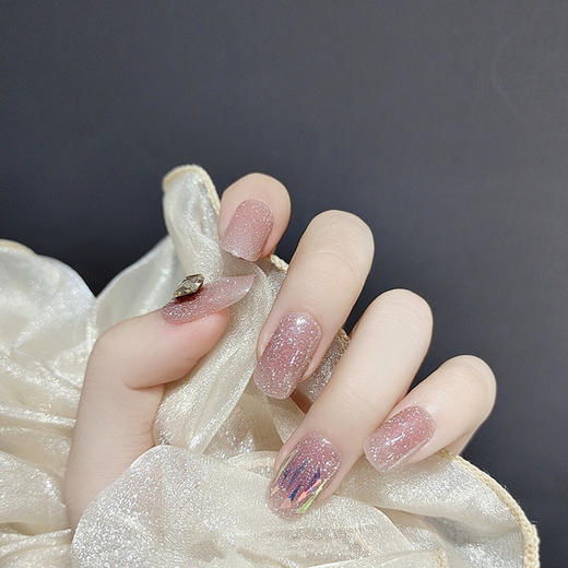 【少女冰透的美甲】穿戴甲QC合集日常辣妹少女冰透显手白美甲成品简约带钻假指甲贴片。ry 商品图2