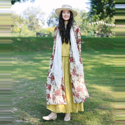 绽放301-302朵/100%亚麻U形领口吊带可调节棉绳半身裙百搭套装 商品图3