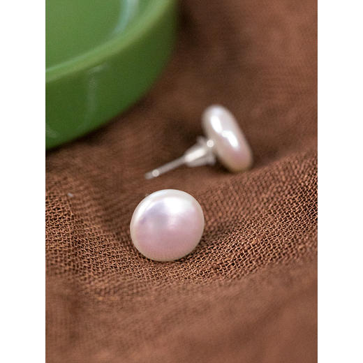 牧衣游 925银淡水珍珠耳环简约小众百搭 执榅【不支持会员折】 商品图2