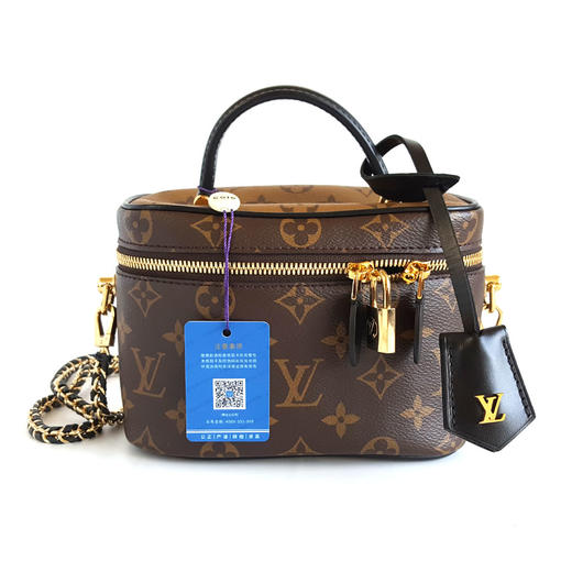 【95新】LV路易威登vanity系列M45165小号拼色老花vanity化妆盒手提单肩包 女士现售价：11000！150325AI31 商品图0