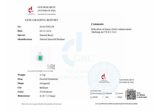 2.51ct刻面祖母绿吊坠 商品图4