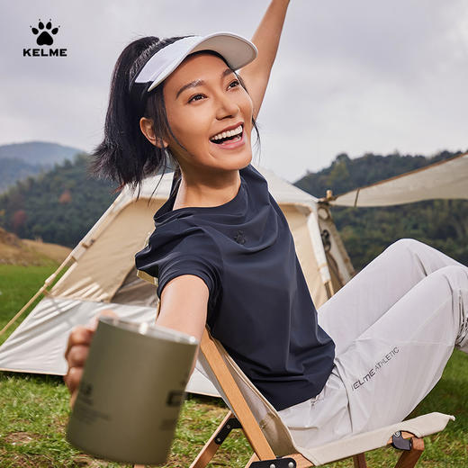 卡尔美2025新款城郊露营男女同款男式圆领T恤 商品图2