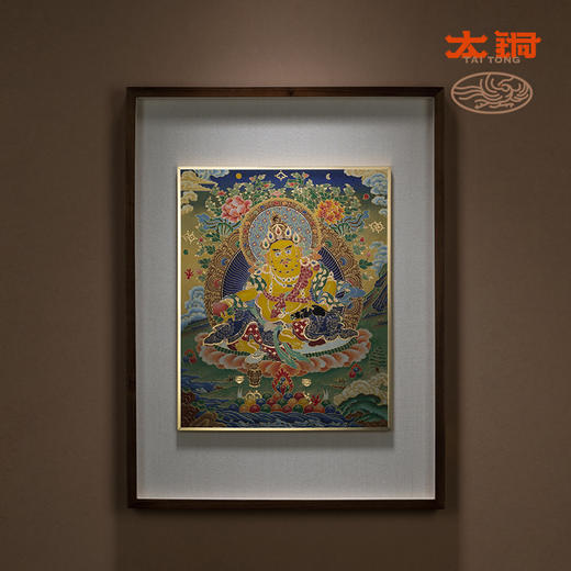 太铜 铜雕画《黄财神 景泰蓝画》客厅玄关沙发背景墙装饰画 商品图0