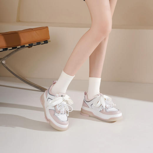 Westory2025年春季休闲厚底板鞋运动深口单鞋W25AM59201 商品图4