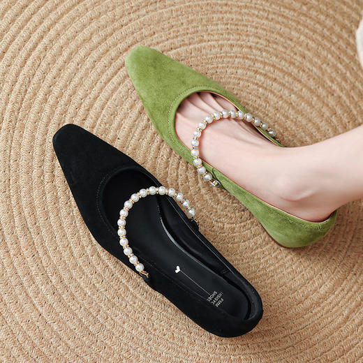 【预售5天】晚晚风配裙子韩系女鞋浅口平底鞋法式小香风洋气单鞋HCYYHD&5937 商品图0