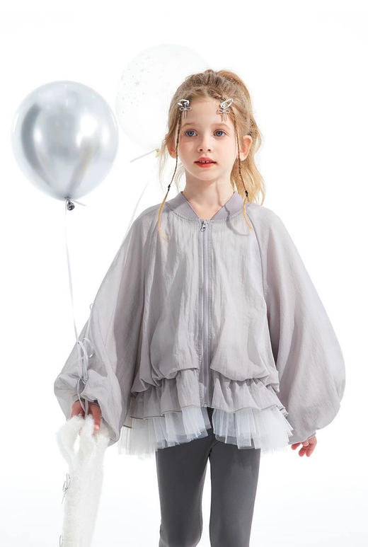 诠释夏日轻盈美学❗️SG超美花苞裙摆儿童外套泡泡袖棒球服 商品图2