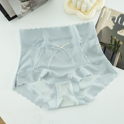 【3条装❗️超薄高腰性感内裤】凉感冰丝，至轻至薄至裸感，温柔呵护！无痕内裤女高腰网纱半透明提花性感桑蚕丝抗jun裆女士三角裤头夏季 商品图6
