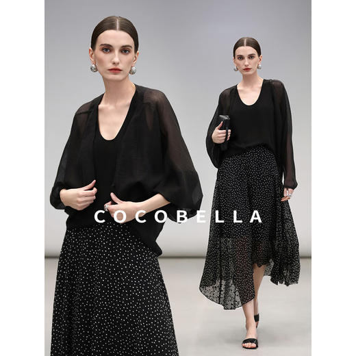 COCOBELLA织带贴边对丝小开衫女春夏轻盈遮阳短外套SC7077 商品图3