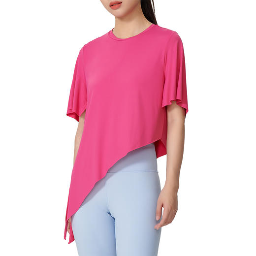 I'd爱帝轻运动凉感T恤侧摆打结瑜伽小蛮腰短袖上衣 商品图4