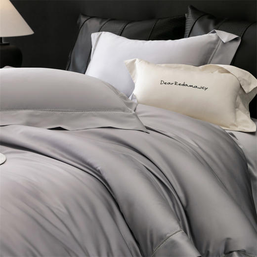 【线下门店轻奢高端系列】星耀臻柔棉纯色四件套 天丝棉艾草抑菌纤维柔顺清凉套件 商品图10