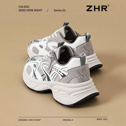 ZHR则则【增高5.5cm】厚底老爹鞋女网面透气运动鞋轻盈显高休闲鞋 商品图2