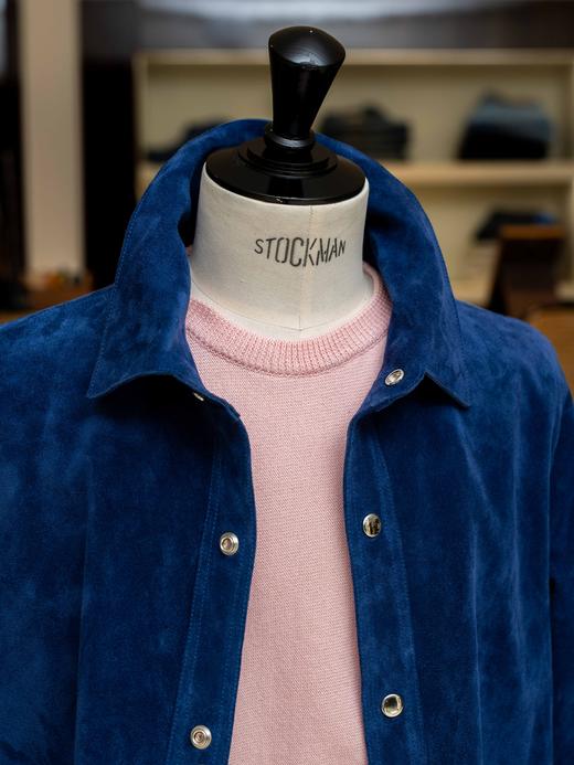 Fortela 宝蓝色麂皮衬衫夹克 商品图11