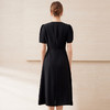 EITIE爱特爱气质V领百褶拼接收腰显瘦黑色连衣裙2025夏季新款B2507622 商品缩略图4