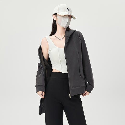 【lulu同款】防风连帽卫衣 春秋季修身 双面奥利绒 亲肤暖感 御寒锁温 保暖不显臃肿 商品图2