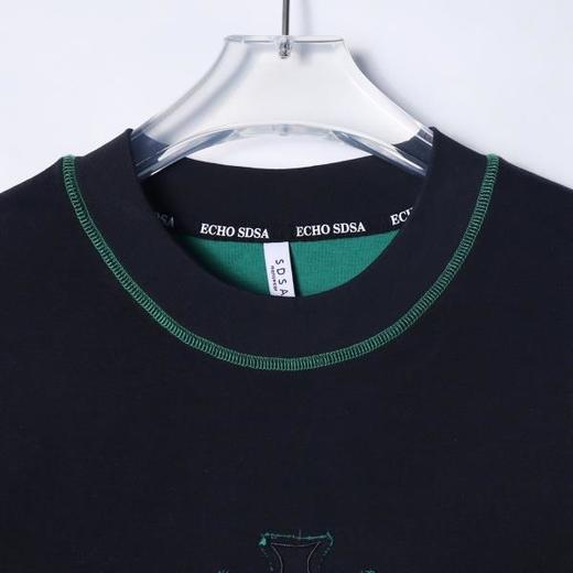 T2780夏季高级感新款潮牌明线土星刺绣时尚圆领短袖T恤潮流百搭上衣 商品图2