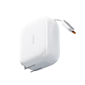 充电器 双口伸缩线 67W 白 - 图拉斯