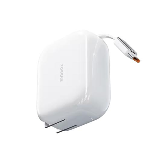充电器 双口伸缩线 67W 白 - 图拉斯 商品图0