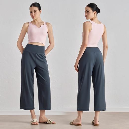 【3~5天发货】跃牌【美度空间】系列 裸感高腰阔腿中长瑜伽裤垂坠感运动裤ADCK52032 商品图4