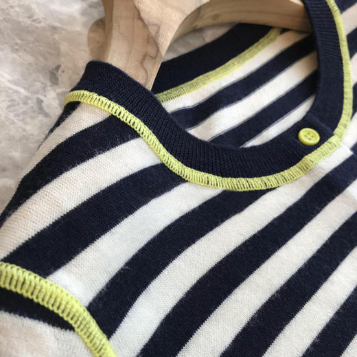 丁摩 谁收谁赚~~100%杨子纱羊毛！！巨巨巨细腻的撞色条纹圆领针织开衫5ZF-3176 商品图1