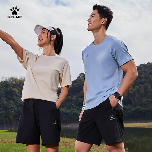 卡尔美2025新款城郊露营男女同款男式圆领T恤 商品图5