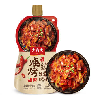 大喜大 调味品 烧烤酱 甜辣味 238g 腌制 烧烤 煎肉 煮汤 蘸料 调味料 /粮油调味 /调味品 /复合调味汁 商品图5