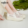 预售10天|Safiya/索菲娅2025春夏百搭懒人编织透气亮片蕾丝渔夫鞋 SFD1112258 商品缩略图2